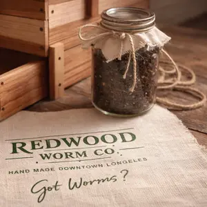 Complete Worm Composting Kit – Handmade Redwood Worm Bin with Red Wiggler Worms & Castings Catch Tray