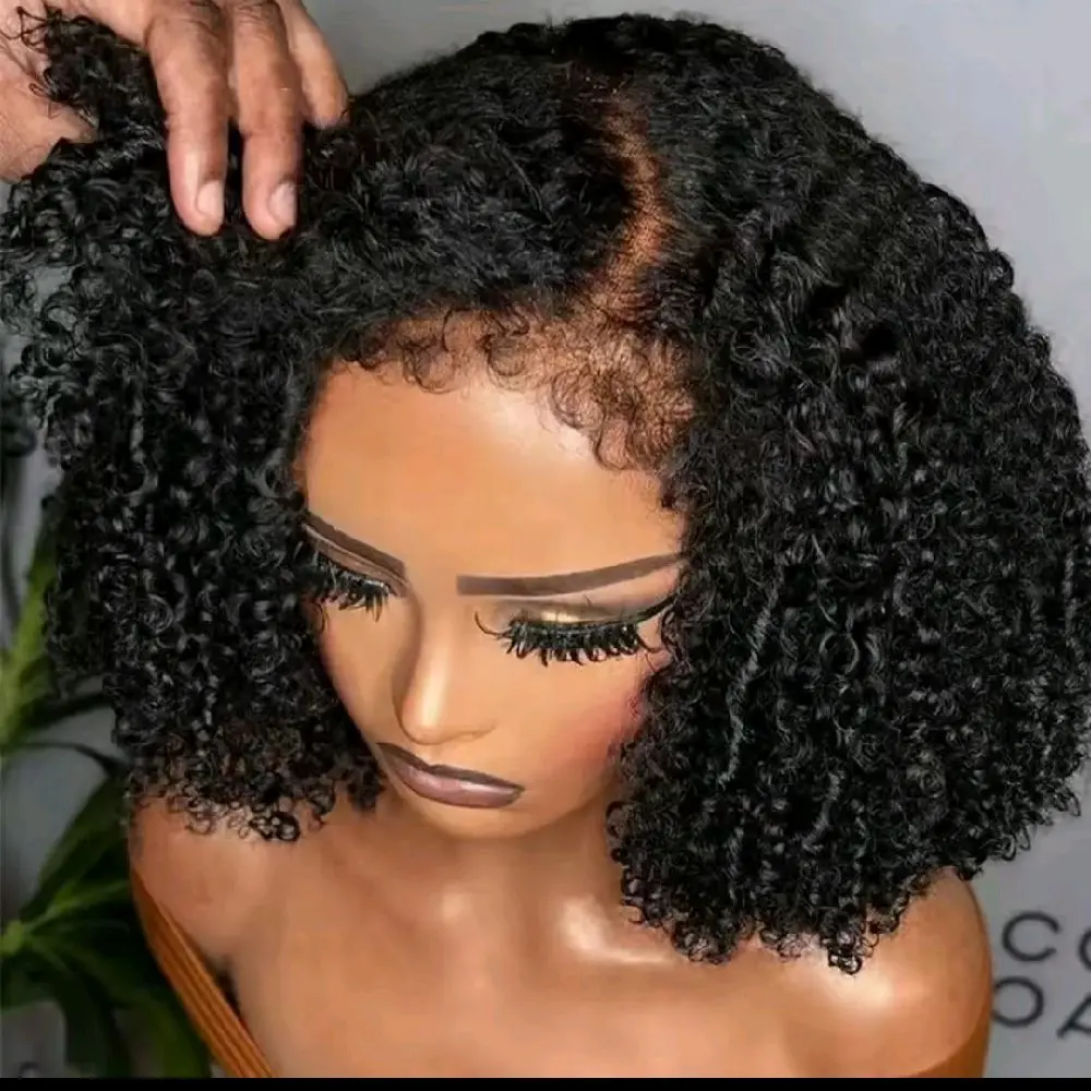 Jerry Curly 13x4 HD Swiss 16"   Lace Frontal Human Hair Wig Pre Plucked with Natural Full Edges and Baby Hair