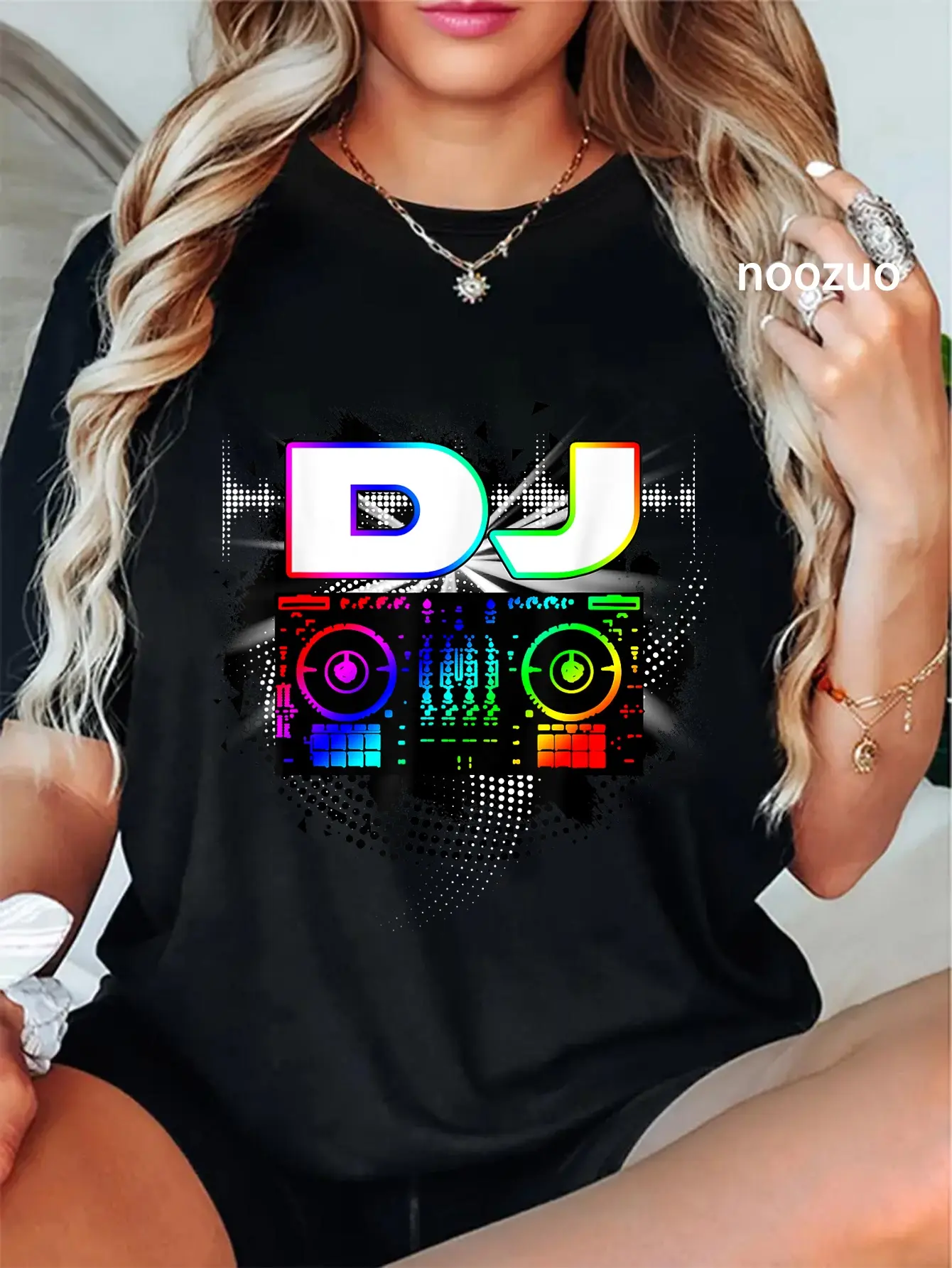 100% Cotton Unisex Dj Music Lover Music Player Sound Cool Funny Gift T-Shirt Casual Top