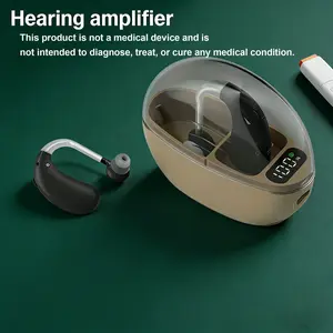 Invisible Hearing Aid for Adults with Hearing Loss, Behind-The-Ear Magnetic Charging Box, Noise Reduction, Natural Sound, USB Rechargeable