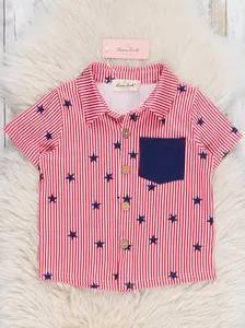 Starry Stripes Pocket Button-Up Shirt
