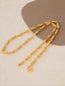 Vintage Minimalist 24K Golden Plated Copper Link Necklace for Women & Men - Durable Unisex Jewelry for Casual Attire, Sports & Casual Outfits, Versatile Accessory, Sleek Polished Finish, Highquality Finish, Cuban Link Chain