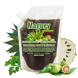 Viral Jugo De Maguey Michoacano 13.5 Fl Oz (400ml) - Reforzado +Aloe Vera + Guanabana + Moringa - Natural Flavor - With Aloe and Nopal (Cactus) Supplement 100% Natural & Artesanal