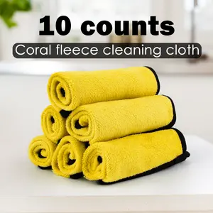 10 Counts Thick Cleaning Cloth,Towels for Cars,Rags for Kitchen,Lint Free Microfiber,Polishing Waxing Dry for Cars Absorbent Towel,Rags for House