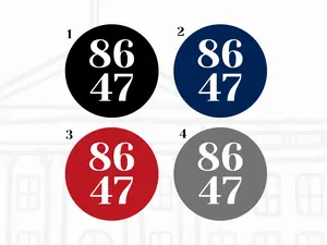 86 47 anti-trump button – 1.25” political pinback, resist 45 badge, anti-authoritarian protest accessory