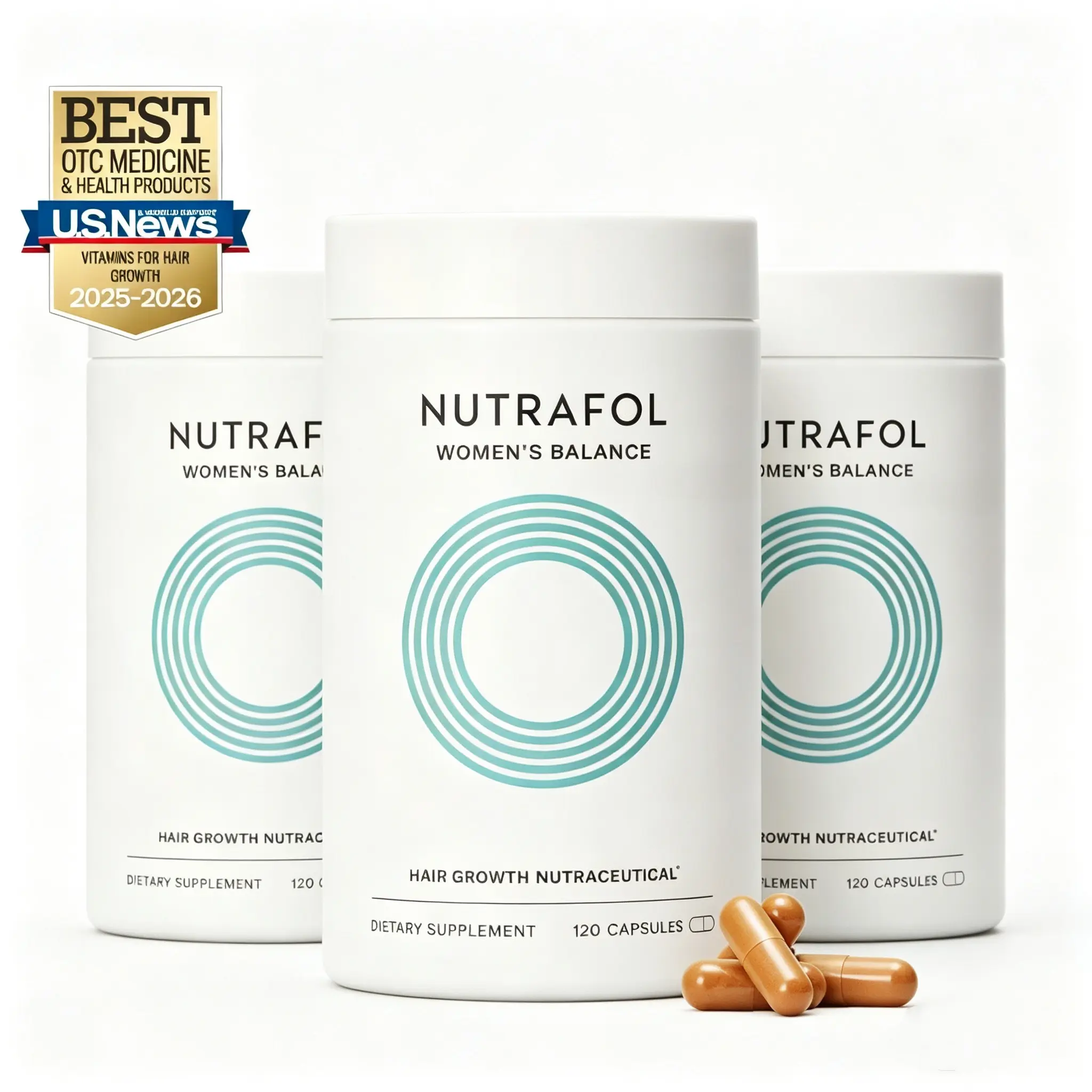Nutrafol Women's Balance Ages 45 and Up Hair Growth Supplements, Clinically Tested for Thicker Hair and Fuller Scalp Coverage, Dermatologist Recommended - 1 Month Supply