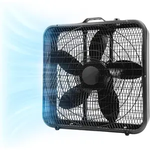 Comfort Zone Box Fan with Carry Handle, 20 inch, 3 Speed FullForce Circulation with Conditioner, Floor Fan, Bedroom Fan, Airflow 15.03 ft/sec, Ideal for, Bedroom  Office, CZ200ABK