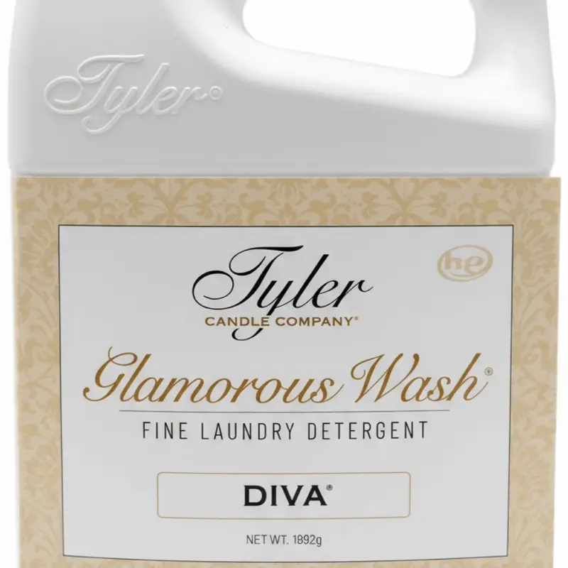 Tyler Candle Company Diva Fragrance Premium Household Laundry Liquid Detergent - Cruelty-Free, Machine & Hand Wash Safe, with Amber, Chocolate, Floral, Fresh Fruits Notes, 1892g/64oz, Adult Use Only, 24 Months Shelf Life, for Various Laundry Needs