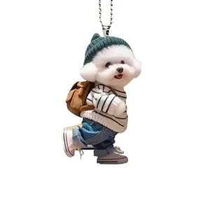 Creative Glass Car Pendant - Fashion Accessory, Keychain for Bags, Versatile Decoration