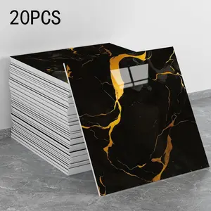 20 pieces of marble veneer and adhesive wall decoration panels, waterproof and moisture-proof bathroom wall panels, removable and adhesive tiles, polyvinyl chloride foam wall panels, suitable for kitchens, bathrooms and living rooms.
