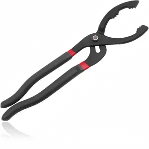 12" Adjustable Oil Filter Pliers, Nonslip Adjustable Oil Filter Wrench Removal Tool, Fuel Filter Wrench Disassembly Dedicated Clamp for Engine Filters Conduit Fittings (Black)