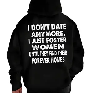 Made in USA, I Don?t Date Anymore, I Just Foster Women Hoodie Sarcastic Gen X Graphic Fleece Fabric Casual Streetstyle Hooded Sweatshirt Trendy Tops for Unisex