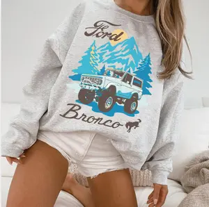 Ford Bronco Mountain Sweatshirt-Women's Vintage Off-Road Adventure Crewneck-Retro Car Graphic Pullover-Mountain Forest Outdoors Top-Soft Aesthetic Jumper for Her