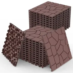 Plastic Interlocking Deck Tiles,44Pack,12"x12"Square Waterproof Outdoor All Weather Use, Outdoor and Indoor Patio Decking Tiles