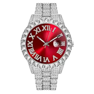 Luxury Diamond Men's Hip Hop Watch - Iced Out Quartz with Calendar