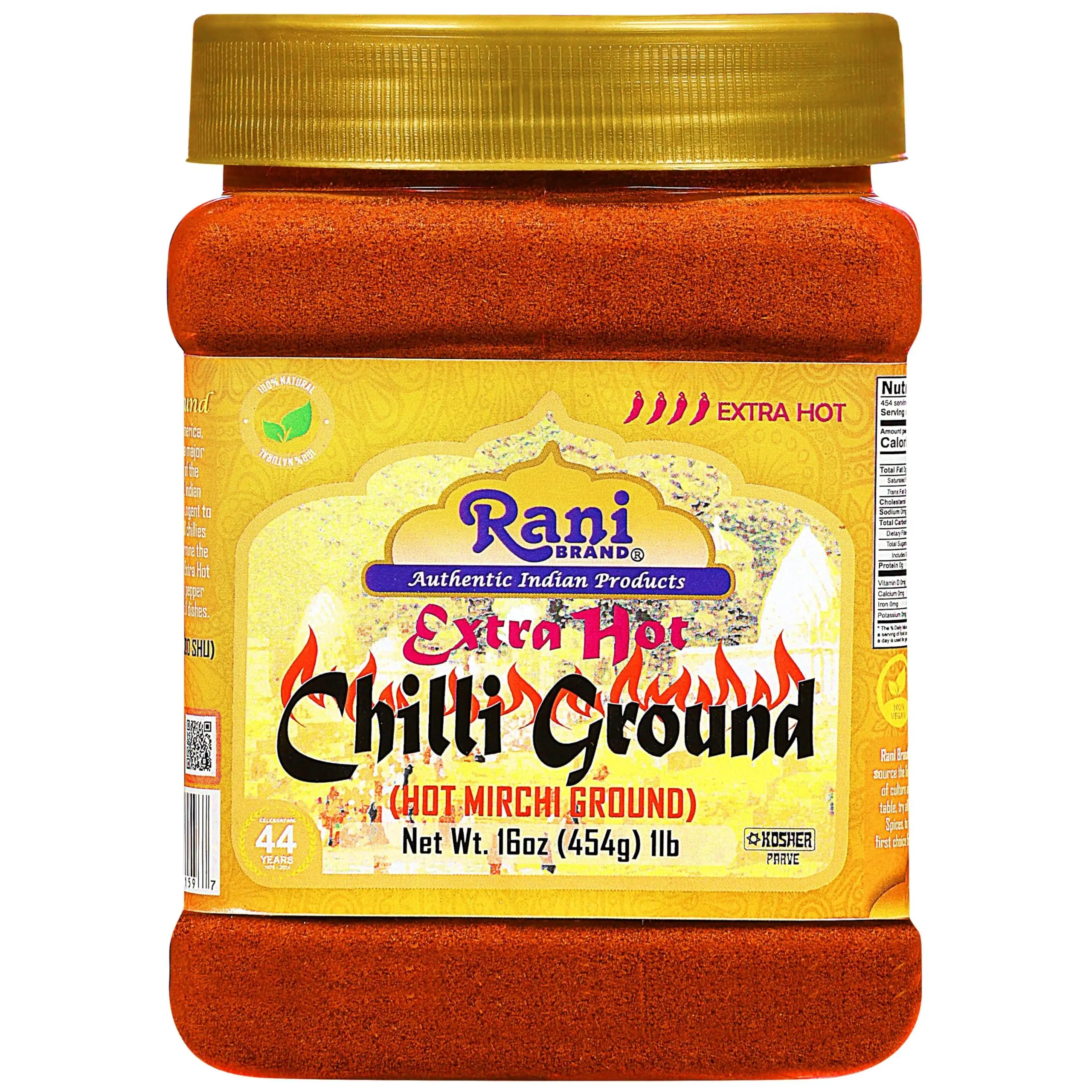 Rani Extra Hot Chilli Powder Indian Spice 16oz (1lb) 454g PET Jar ~ All Natural | Salt-Free | Vegan | No Colors | Gluten Friendly | NON-GMO | Kosher