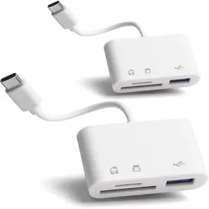 [2 Pack] SD Card Reader for Android,  SD Card to USB Adapter, USB C SD Card Reader for Camera Memory Card Reader,  SD Card Reader for PC Phone Pads