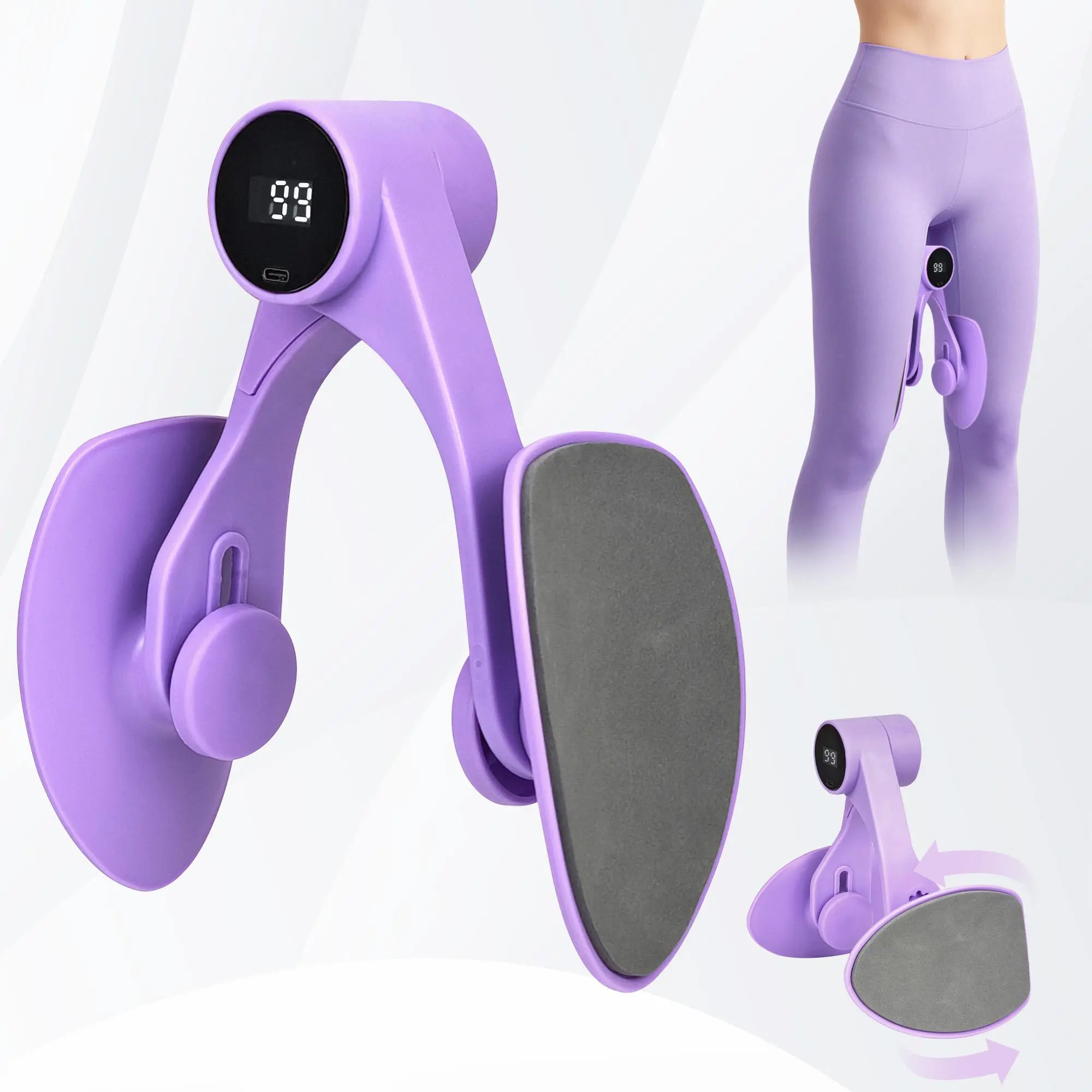 Ergonomic Soft Silicone Kegel Exerciser for Women, Pelvic Floor Trainer and Inner Thigh Toner for Home Gym Workouts, Hip Trimmer to Boost Confidence, Long Daily Use