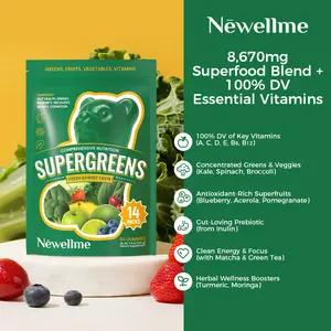 NEWELLME Multivitamin Gummies, specially formulated for gut health — to boost immunity, aid recovery, and enhance beauty. Contains Vitamins A, C, D, E, B6, B12, Biotin, Zinc, and natural fruit & vegetable extracts.