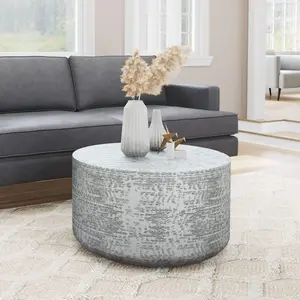 Sara Antique Silver Aluminum Coffee Table