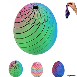 3D Printed Slippery Egg Fidget Easter Basket Stuffers Egg Toys Rotating Fidget Puzzle Toy for Stress Relief Colorful Desk Fidget Toy Gift