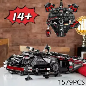 Popular Toys Millennium Toys Dark Spaceship Model 75389 Falcon Space Millennium Warship Building Blocks Bricks Children's Birthday and Christmas Gifts
