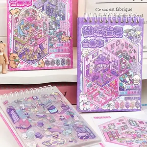 Creative Scene Sticker Book, 30-Sheet 3D DIY Decorative Sticker Book for Scrapbooking, Journaling, Gift Wrapping and Sticker Cards