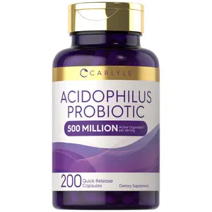 Carlyle Acidophilus Probiotic Capsules for Women and Men | 500 Million CFU | 200 Pills | Lactobacillus Supplement | Non-GMO and Gluten Free