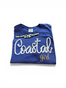 Coastal girl Nautical Rope long sleeve embroidered