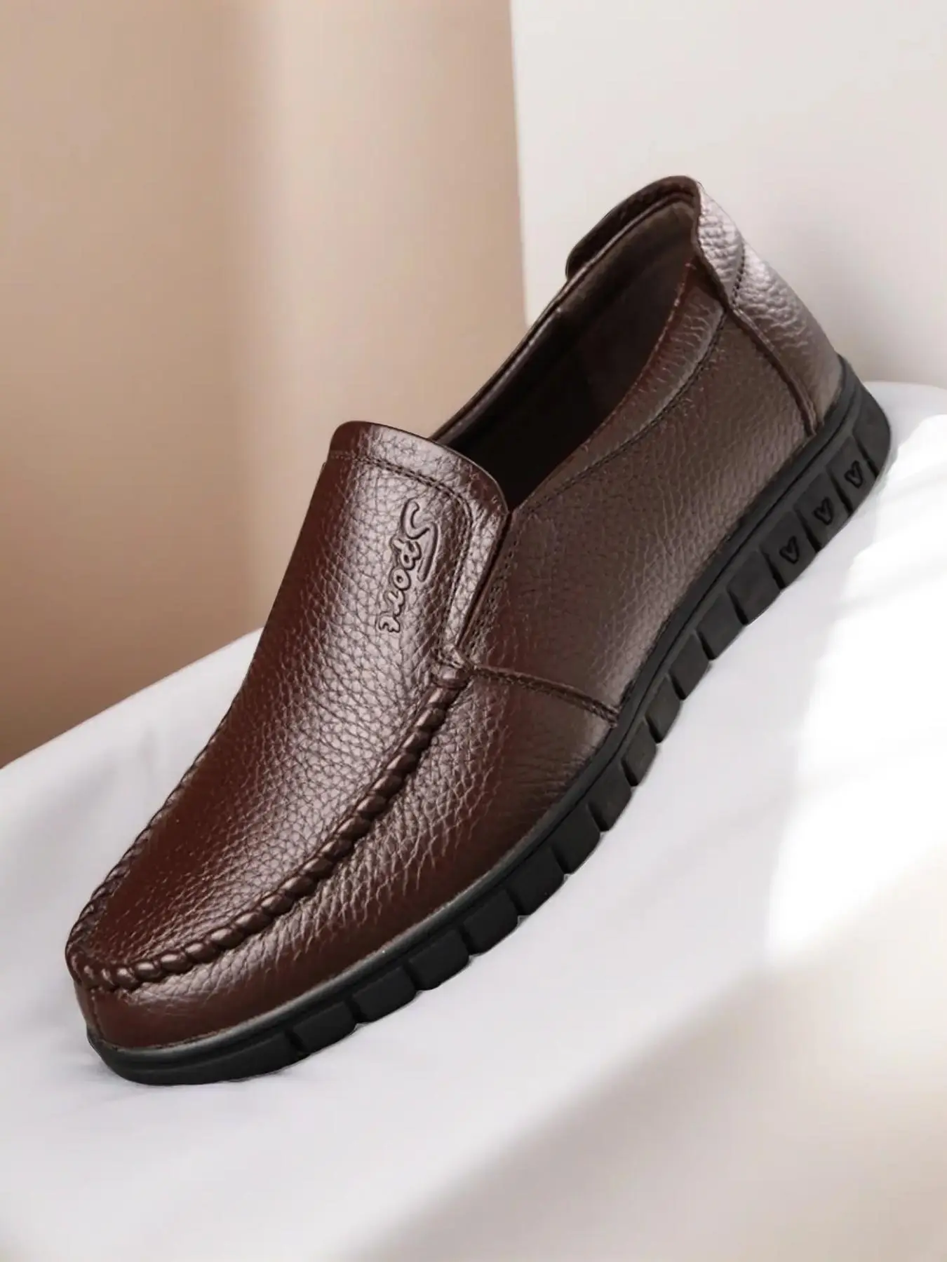 New Men's Casual Classic Leather Shoes, Business Daily Wear, Home Slip-On, Footwear Slipon, Leather Loafers, Affordable Loafers, Microfiber Upper, Rubber Sole, Colors, All Seasons, Walking Shoes