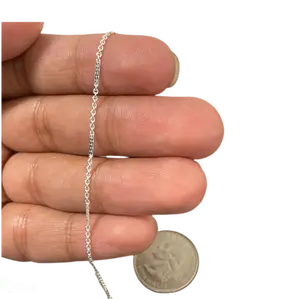 Bar Chain Sterling Silver Flat Bar and Link Cable Chain Shiny 1.4mm - 20 Feet