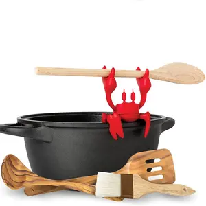 Silicone Spoon Rest, Creative Crab Design Heat Resistant Spoon Holder, Non-slip Spoon Rest, Cooking Utensil Holder, Kitchenware, Kitchen Accessories