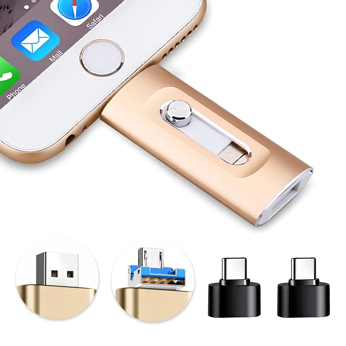 256GB USB C Flash Drive Dual USB 3.2 Gen 1/USB 3.1 Gen 1 Type C & USB A Thumb Drive up to 150MB/s 2-in-1 USB-C Memory Stick for iPhone 15/16/17, Android Phone, Tablet, MacBook