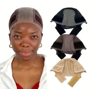 No Glue Wig Cap for Lace Front Wigs, Transparent Wide Lace Anti-Slip Hat with Non-Slip Band, //nude Color Full Coverage