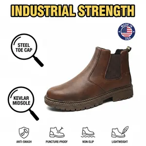 Heavy Industrial Safety Shoes Unisex Chef Work Shoe Smash-Proof Puncture-Proof Breathable Waterproof Anti-Slip Durable Outdoor