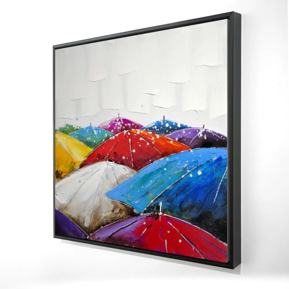 212 MAIN 24x24 in. Colorful Kaleidoscopic Framed Canvas Abstract Art - Contemporary Bedroom Home Decor Accent, Decor Inspo