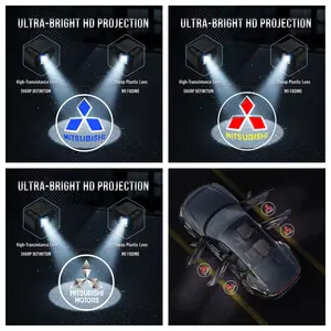 2-piece set. Interior welcome light, door projection light, and ambient light accessories for Mitsubishi Pajero V87, V93, V97 modification. Easy to stick and install without damage.