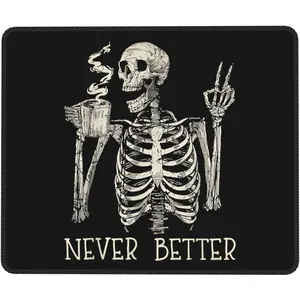 Skull  Pad for Desk, Cute Skeleton  Pads for  , Funny  Mousepad for Office Laptop Computer, Non-Slip Rubber Base Stitched Edge (Color-D)