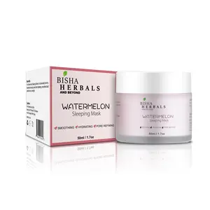 Bisha Herbals Watermelon Extract Face Sleeping Mask – Hydrating, Skin Brightening & Anti-Aging Skincare Nourishing Moisturizer Hydrate Comfort Moisture Moisturizing