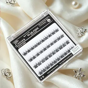 COFIER Self-Adhesive Fiber-Based Cluster Lashes Kit, 40-Pcs No-Glue Daily False Eyelashes, Lightweight, Beginner-Friendly, Multi-Size 10/12/14mm Beauty Products