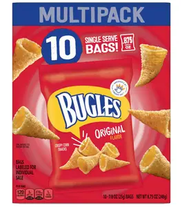 Bugles Original Crispy Corn Snacks, Snack Bags Multipack, 10 Ct, 8.75 oz
