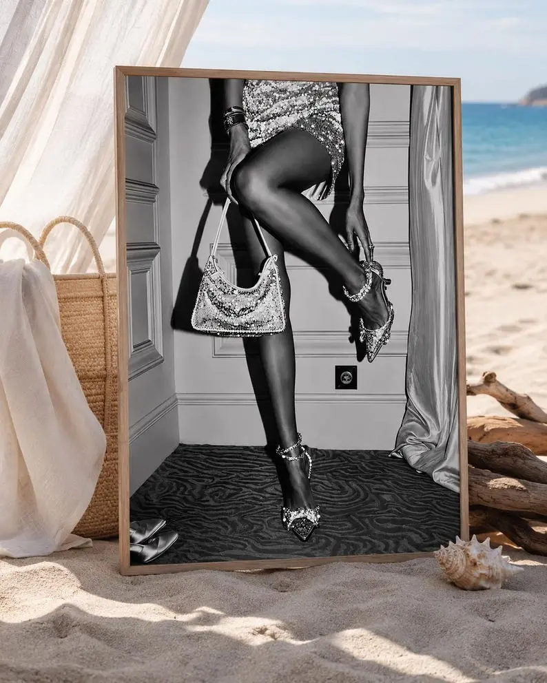Black and White Fashion Wall Art, Glam Photography Print, Luxury Heels Poster, Chic Feminine Decor, Vogue Inspired Fashion Photography