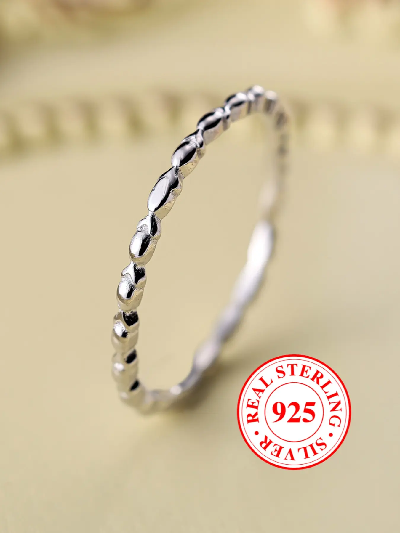 S925 Sterling Silver Ring Minimalist Band Stackable Adjustable Cuff Ring, Casual Style Perfect for Daily Wear, Bridal Engagement Jewelry Gift（with Box） Stackable Rings
