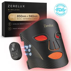 The Zerelux LED red light treatment mask is a wireless device equipped with dual 850nm and 940nm infrared light and a 1100mAh rechargeable battery. It is a home-based therapeutic skincare equipment that helps you achieve bright and healthy skin.