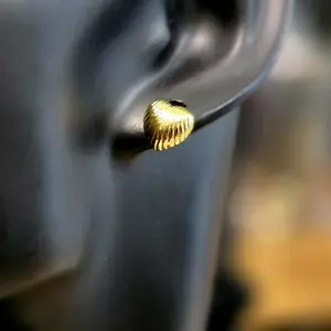 Gold-Plated French Dome Stud Earrings