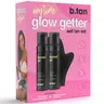 b.tan Tanned AF Self Tanner Mousse 2-Pcs Set with Mitt Applicator - 1-Hour Express Dark Formula, Vegan, Paraben-Free, Natural Oils, Avocado Moisturizing, Dihydroxyacetone, Flawless Self Care Products for All Skin Types