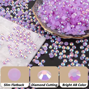 DIY Multi Color 3mm AB Jelly Resin Flat Back Glitter Rhinestones Resin Nail Gems for Nail Art Crafts Shoes Tumblers and DIY Fashion Decorations Kit Nail Decoration Supplies