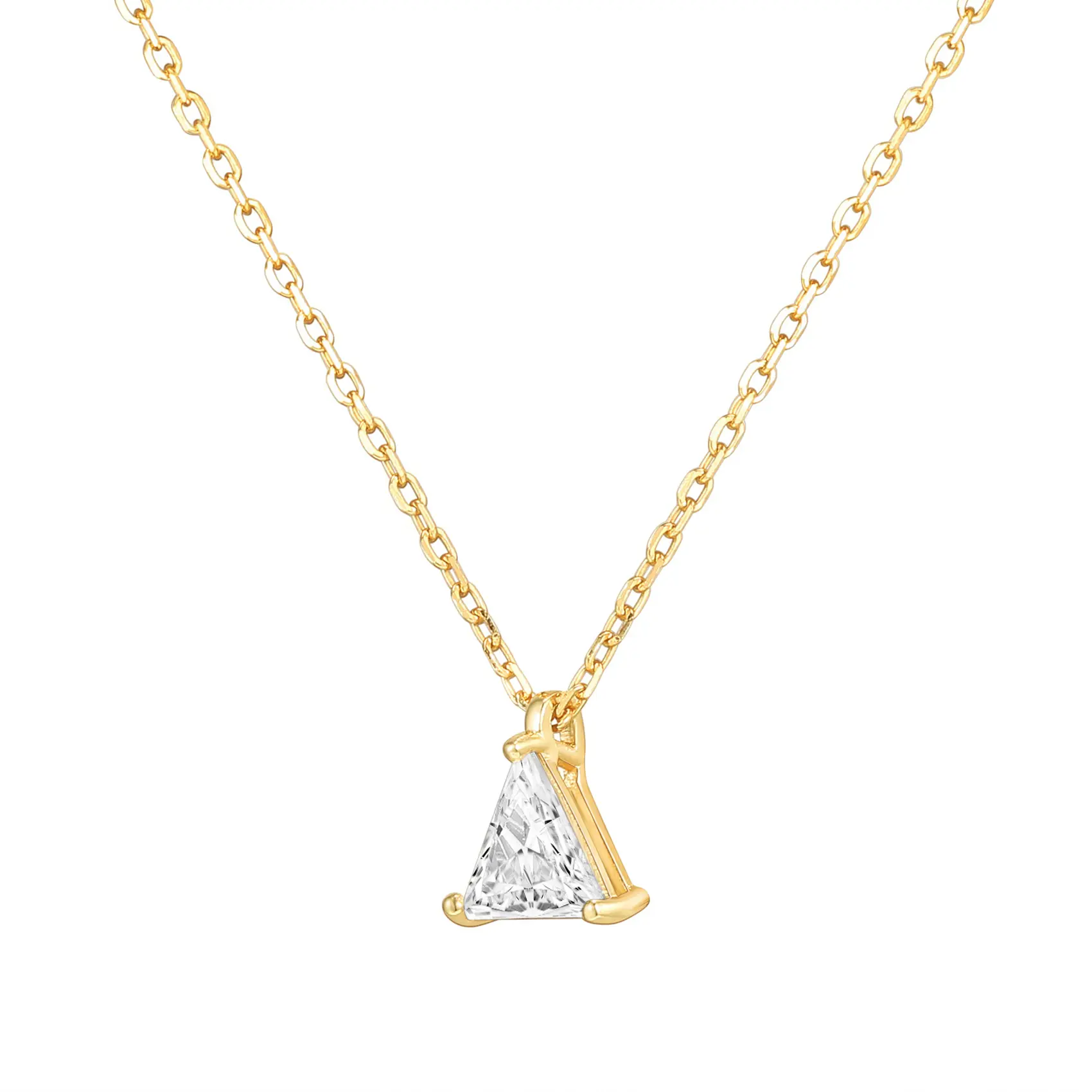 PAVOI 14K Gold Plated Cubic Zirconia Diamond Pendant Necklace for Women - Adjustable Slider
