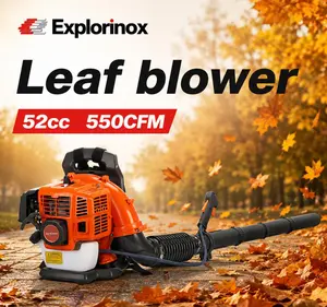 Explorinox 1 Set Leaf Blower Backpack Style 52 Cubic Centimeter Adjustable Tube Gas Powered Dust Blower Garden Supplies