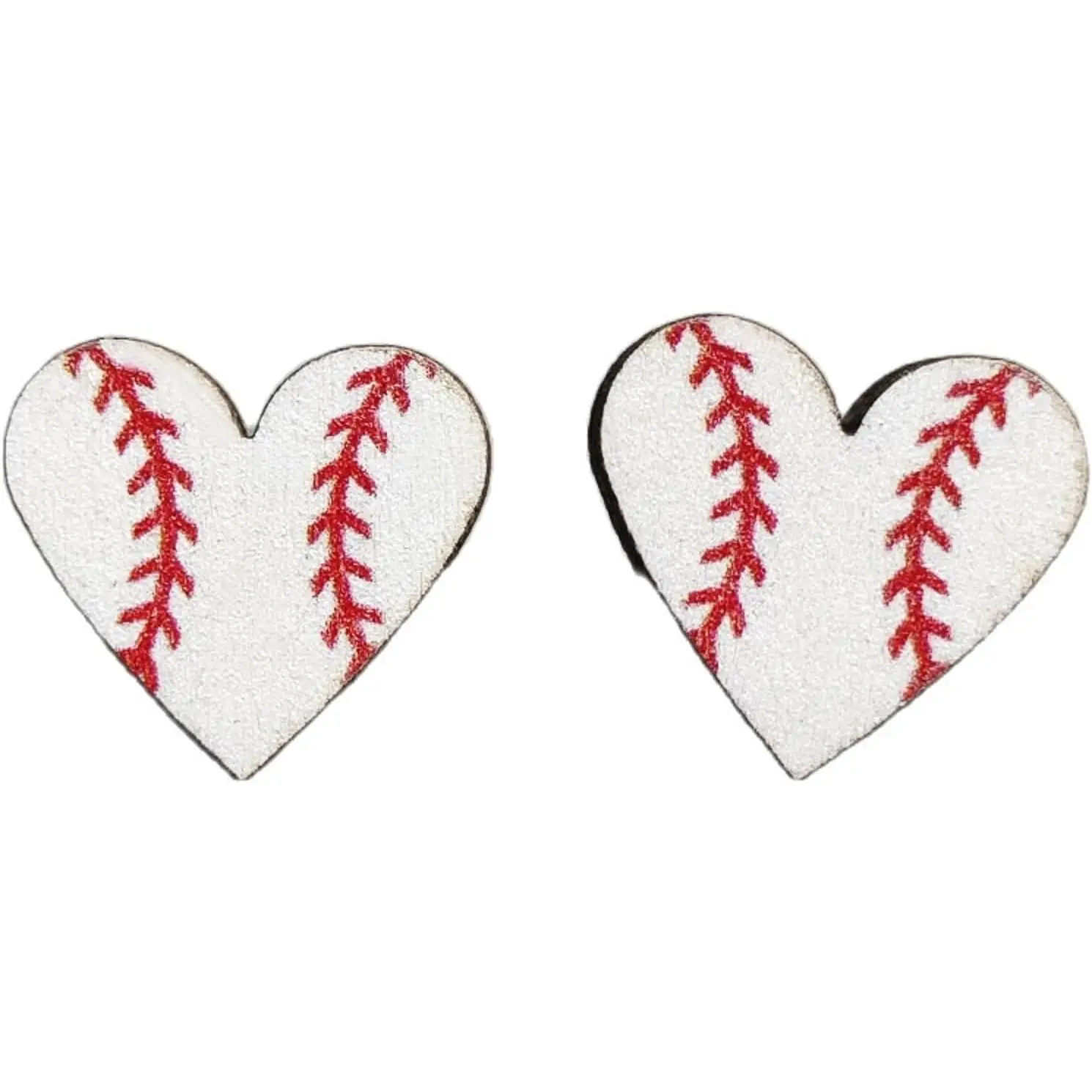 Heart Ball Sports Stud Earrings Ball Game Heart Shaped Basketball Volleyball Baseball American Football Stud Earrings for Women